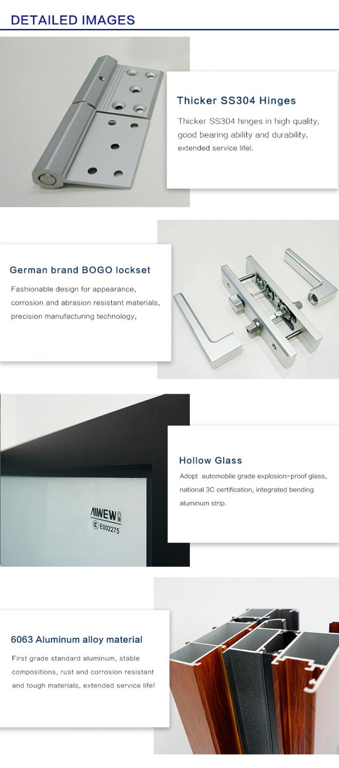 Alwew design china aluminum toilet bathroom kitchen decoration aluminium glass swing door