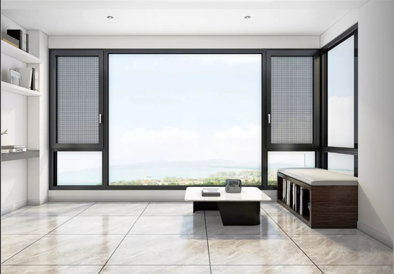 Fire Resistance 1.0mm Aluminium Casement Window Double Inward Opening