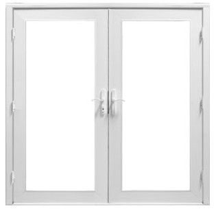 Oxidation Aluminum Left Hand Inswing French Patio Door Brushed Nickel