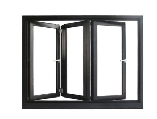 SandBlasted Aluminum Folding Windows , Toughened Glazed Bifold Glass Windows