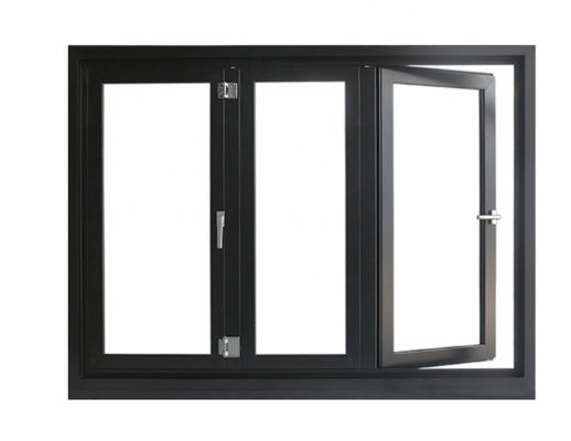 SandBlasted Aluminum Folding Windows , Toughened Glazed Bifold Glass Windows