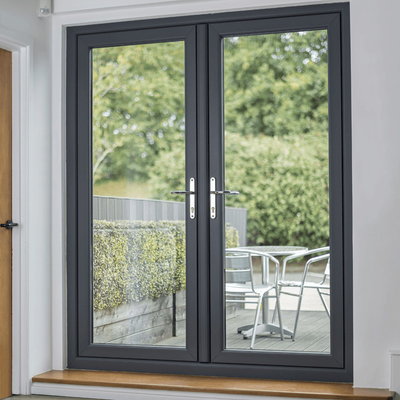 Modern 2.0mm Thickness Aluminum French Door Double Swing Customized Size