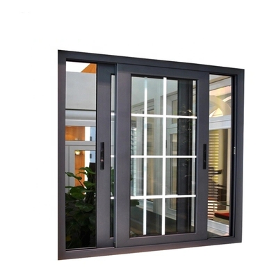 Two Track Aluminium Sliding Windows Soundproof 1.0x1.0m Grey