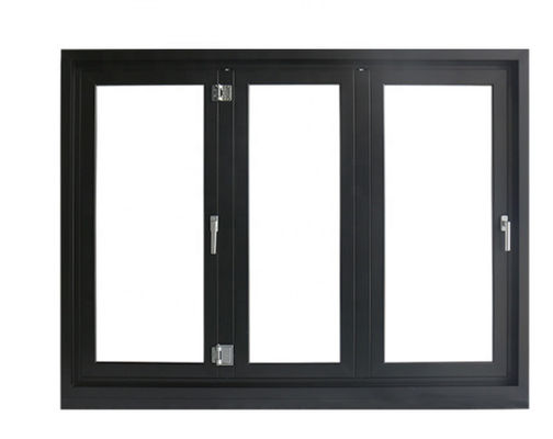SandBlasted Aluminum Folding Windows , Toughened Glazed Bifold Glass Windows