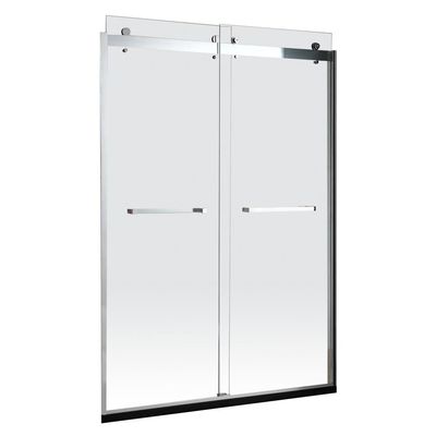 Collision Avoidance Design Aluminum Bathroom Doors Frosted Glass ISO9001