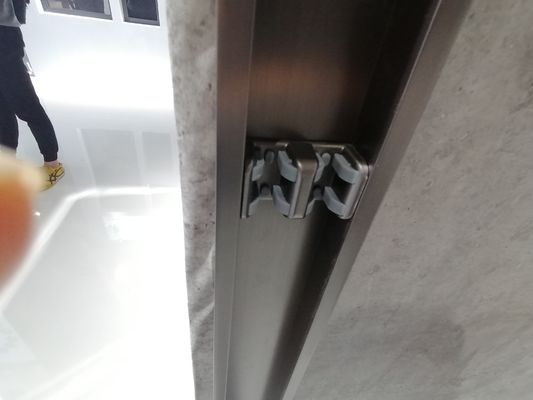Collision Avoidance Design Aluminum Bathroom Doors Frosted Glass ISO9001