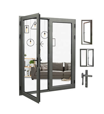 Vertical Swing Aluminium Casement Doors , Internal Double Casement Door ISO9001
